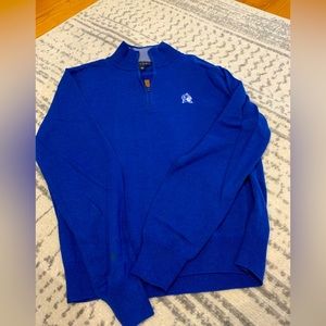 Calling all Duke fans - half-zip cotton/tencel sweater Sz L Like new